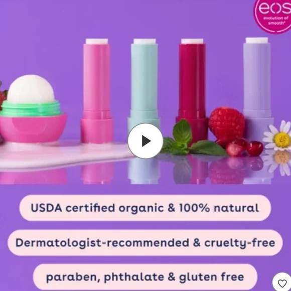 EOS | Bundle Natural Lip Balm Organic 4 Pack Smooth Balm Natural Classic & Minty - Picture 6 of 16